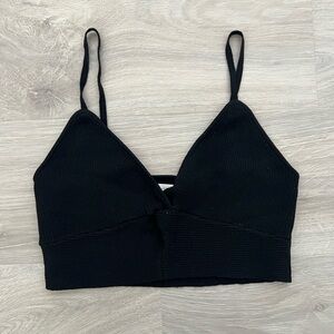 Ribbed black cropped tank